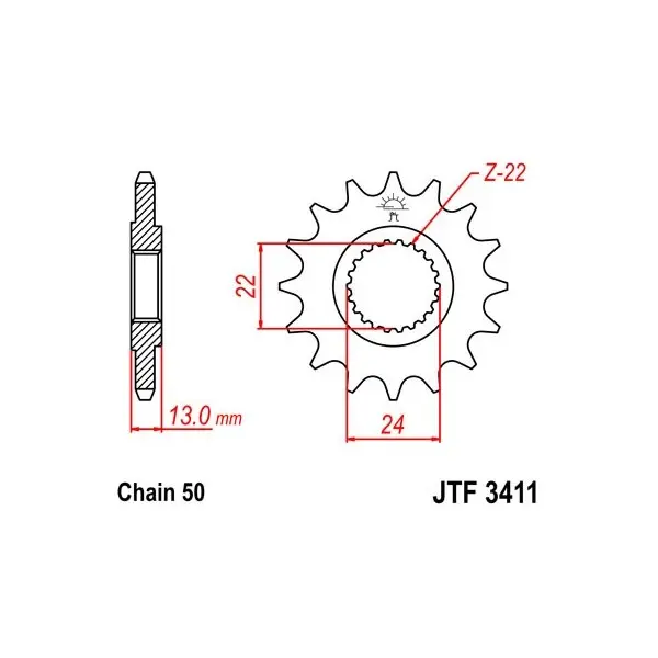 Pignon JT SPROCKETS acier standard 3411 - 520