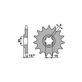Pignon 13 dents PBR chaîne 520 TM EN125