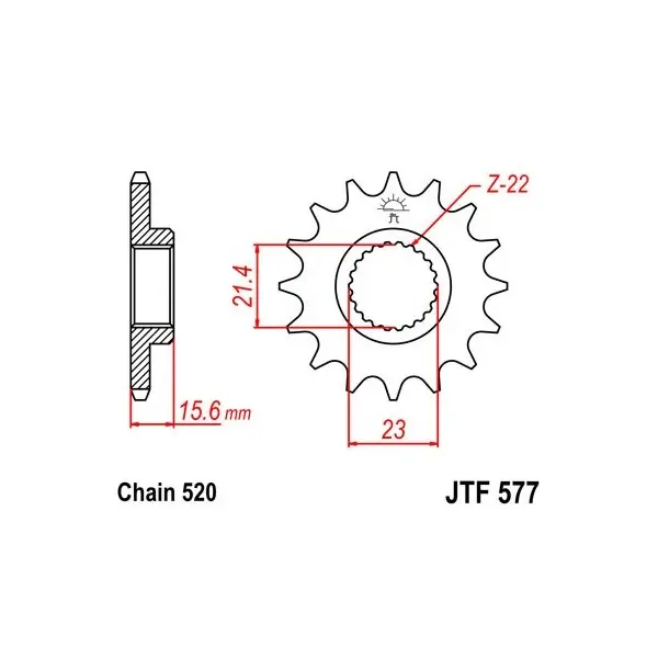 Pignon JT SPROCKETS acier standard 577 - 520