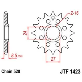 Pignon JT SPROCKETS acier standard 1423 - 520