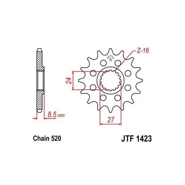 Pignon JT SPROCKETS acier standard 1423 - 520