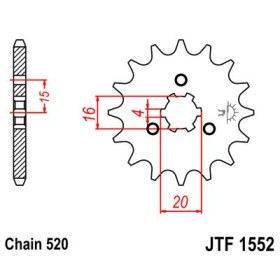 Pignon 11 dents JT Sprockets chaîne 520