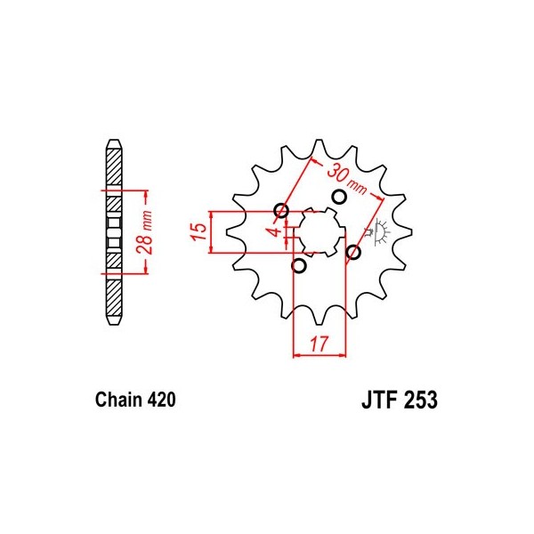 Pignon 14 dents JT Sprockets chaîne 420 