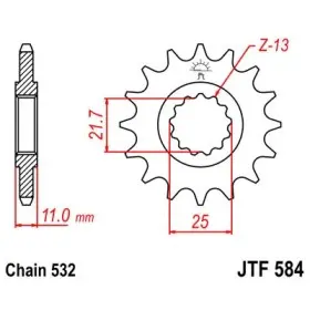 Pignon JT SPROCKETS acier standard 584 - 532