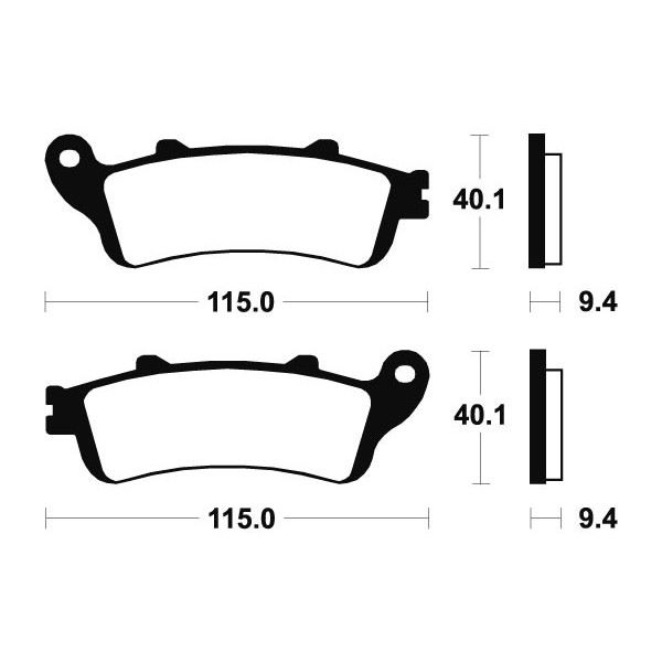 Plaquettes de frein Bendix MR222 Métal fritté.