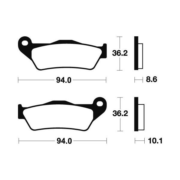 Plaquettes de frein Bendix MR242 Métal fritté.