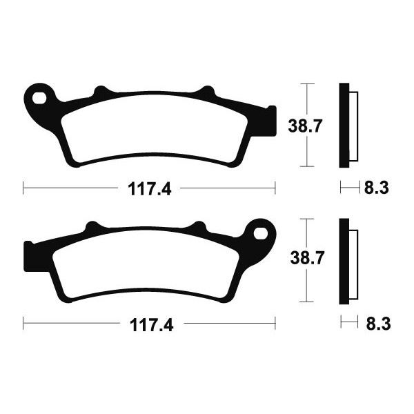 Plaquettes de frein Bendix MSS261 métal fritté.