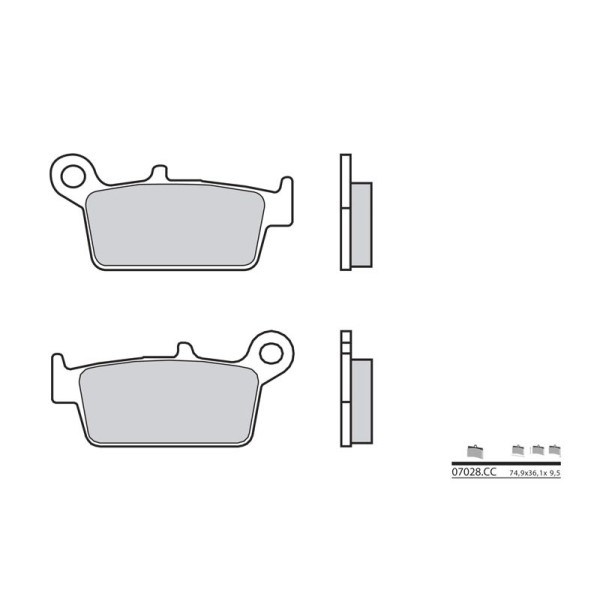 Plaquettes de frein BREMBO 07028CC carbone céramique arrière