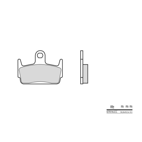 Plaquettes de frein BREMBO 07016CC carbone céramique avant