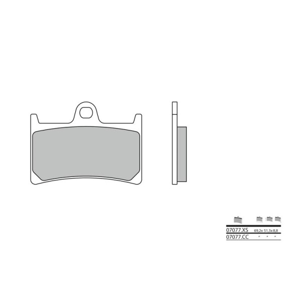 Plaquettes de frein BREMBO 07077XS metal fritté avant