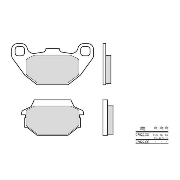 Plaquettes de frein BREMBO 07022CC carbone céramique avant