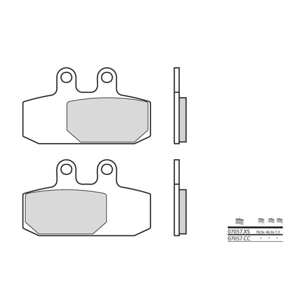 Plaquettes de frein BREMBO 07075XS metal fritté arrière