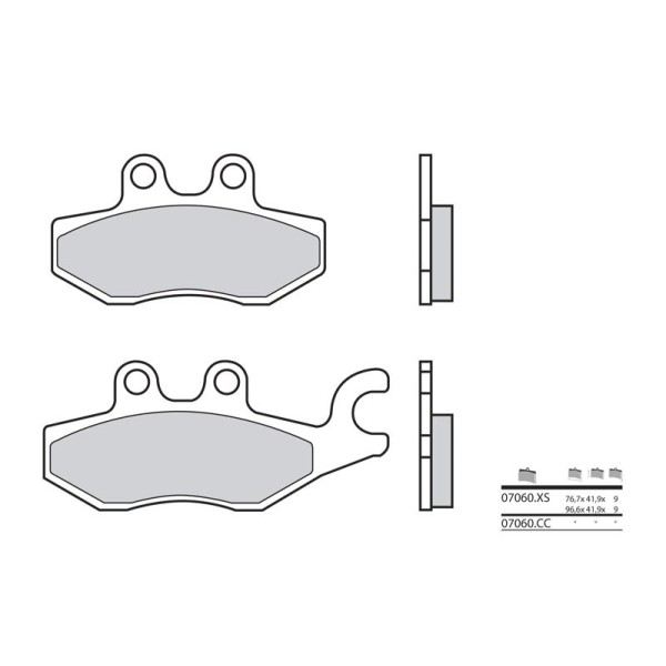 Plaquettes de frein BREMBO 07060CC carbone céramique avant/arrière