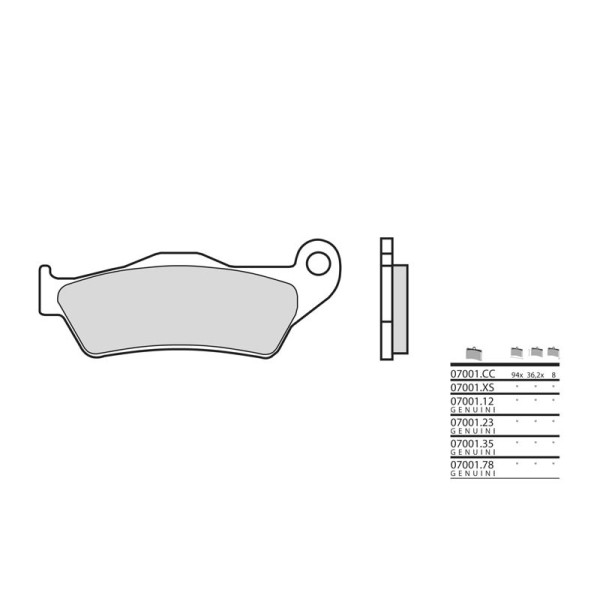 Plaquettes de frein BREMBO 07001XS metal fritté avant