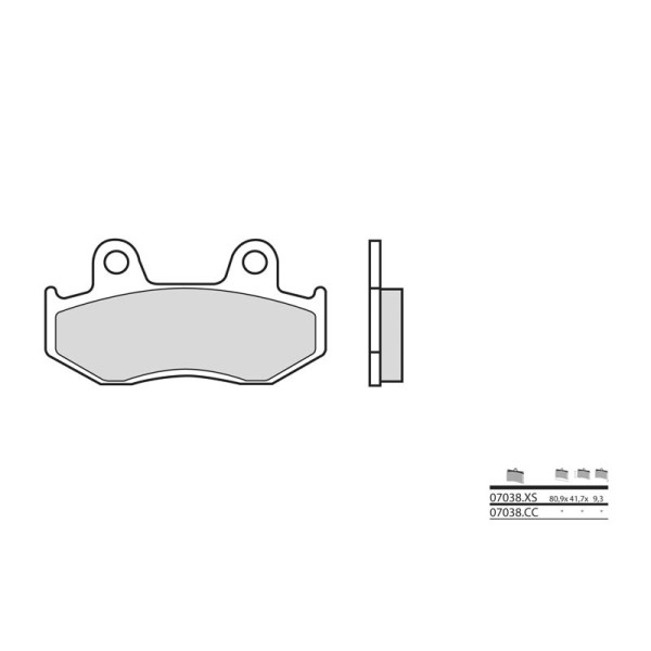 Plaquettes de frein BREMBO 07038CC carbone céramique avant