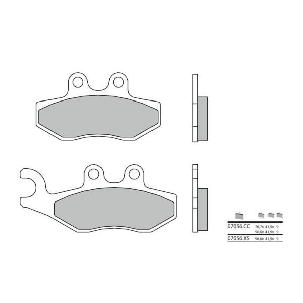 Plaquettes de frein BREMBO 07056CC carbone céramique avant/arrière