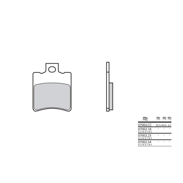 Plaquettes de frein BREMBO 07002CC carbone céramique avant