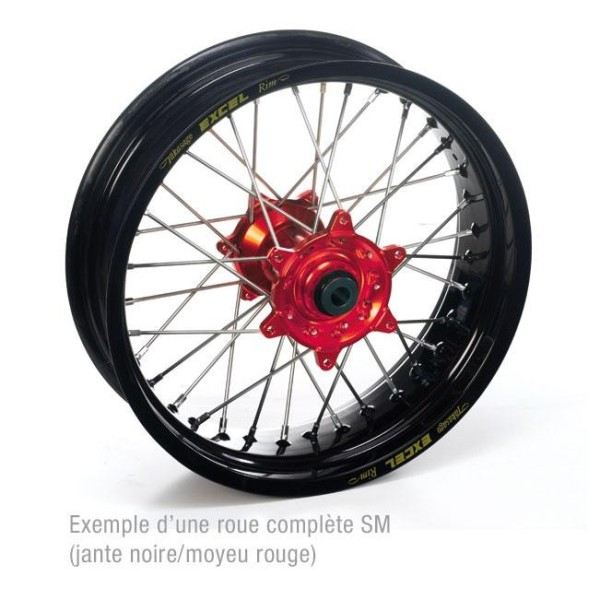 ROUE AVANT CR/CRF 95-10 17x3.50x36T  JANTE NOIRE MOYEU ROUGE