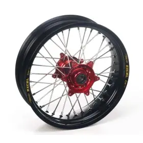 ROUE ARRIERE HAAN WHEELS 19X2 15X36T JANTE NOIRE/MOYEU ROUGE HONDA CR-F450R