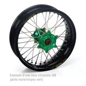 ROUE ARRIERE KX/KXF 03-10 17x4.50x36T JANTE NOIRE MOYEU VERT