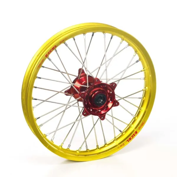 ROUE ARRIERE HAAN WHEELS 19X2 15X36T JANTE JAUNE / MOYEU ROUGE