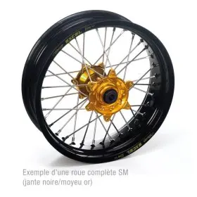ROUE ARRIERE RMZ 05-10 17x5.00x36T JANTE NOIRE MOYEU OR