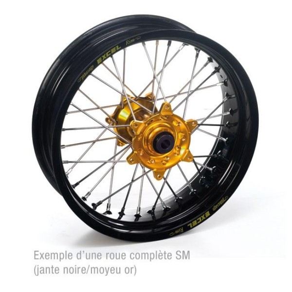 ROUE ARRIERE RMZ 05-10 17x5.00x36T  JANTE NOIRE MOYEU OR