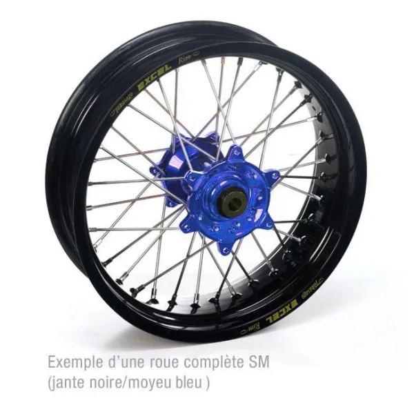 ROUE AVANT YZF/WRF 99-10 17X3.50X36T JANTE NOIRE MOYEU BLEU