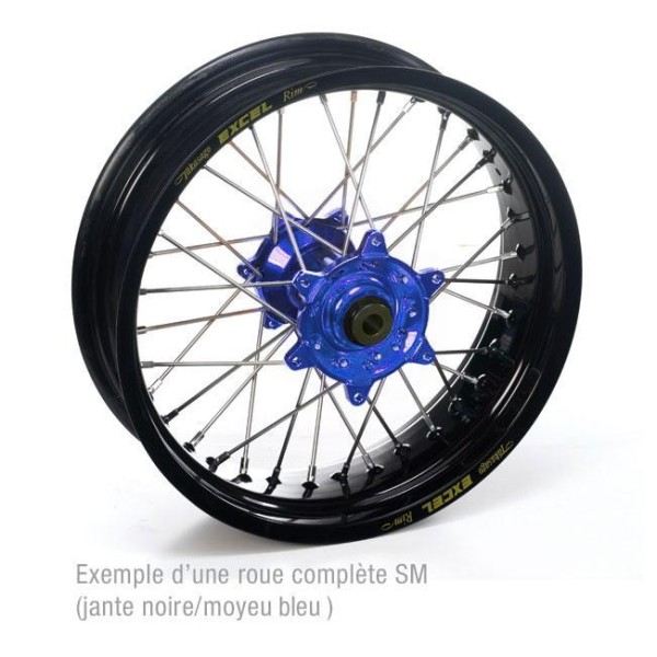 ROUE ARRIERE YZF/WRF 99-08 17x4.50x36T  JANTE NOIRE MOYEU BLEU