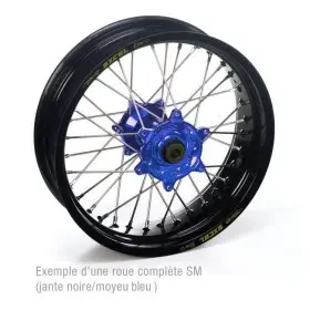 ROUE ARRIERE YZF/WRF 99-08 17x5.00x36T JANTE NOIRE MOYEU BLEU