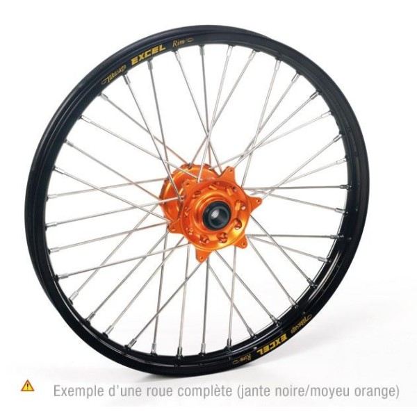 ROUE AR SX85 04-10 16x1 85x32T JANTE NOIRE MOYEU ORANGE