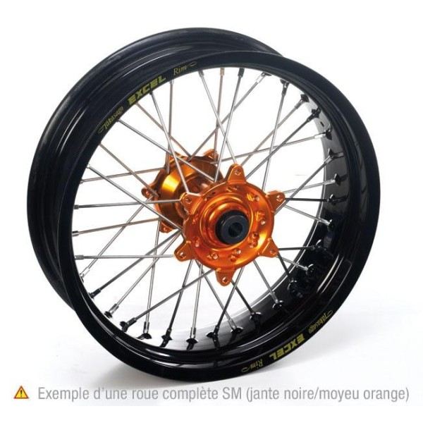 ROUE AR SX/EXC 95-10 17x4.50x36T JANTE NOIRE MOYEU ORANGE