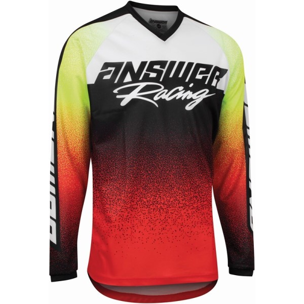 Maillot ANSWER A22 Syncron Prism rouge/jaune fluo taille M