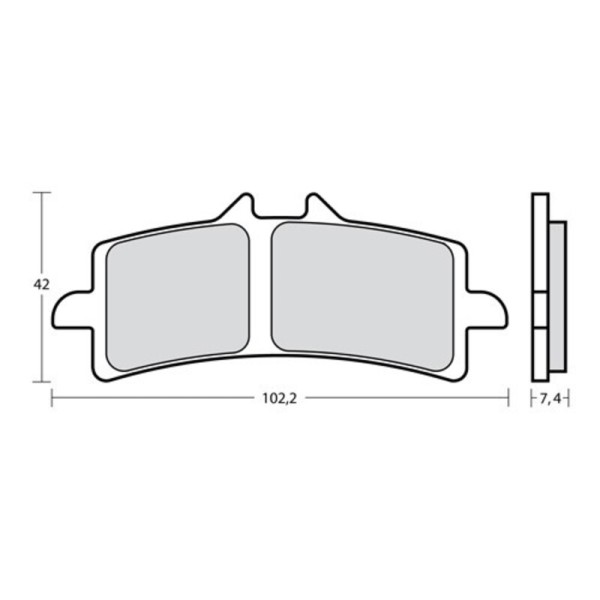 JEU PLAQUETTE FREIN BREMBO Z10 TYPE M497 ETRIER M4 HONDA/HP4/GSXR/ZX10R