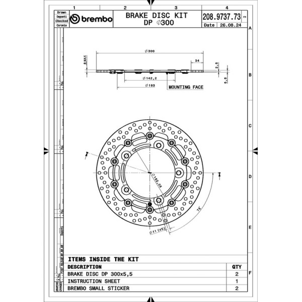 Disques de frein BREMBO UPGRADE Supersport rond flottant - la paire