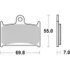 Plaquettes de frein BREMBO route métal fritté - 07SU22SA