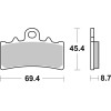 Plaquettes de frein BREMBO route métal fritté - 07GR18SA