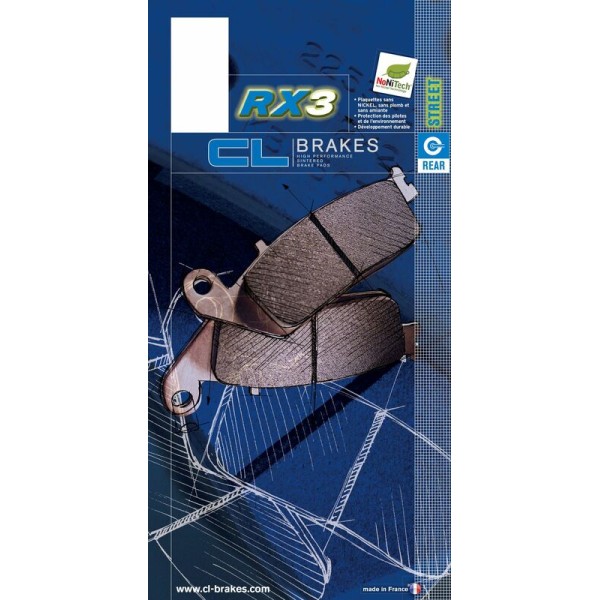 Plaquettes de frein CL BRAKES Racing métal fritté - 2280RX3