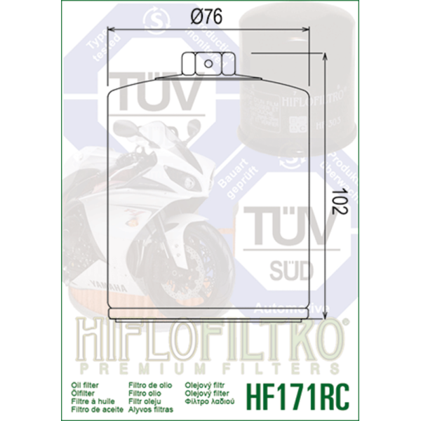 Filtre à huile Racing HIFLOFILTRO HF171CRC 