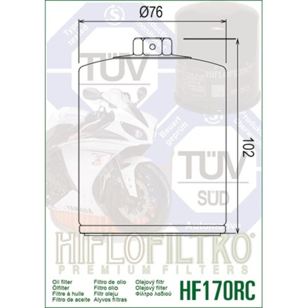  Filtre à huile Racing HIFLOFILTRO HF170CRC 