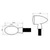 Feu arrière à LED HIGHSIDER Micro-Bullet, noir, teinté