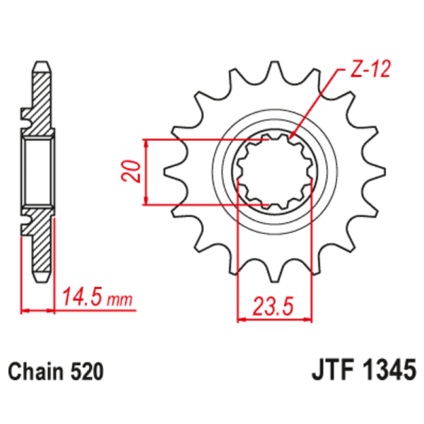 Pignon JT SPROCKETS Acier Anti-bruit 134 - 520