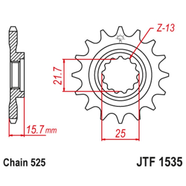 Pignon JT SPROCKETS Acier Anti-bruit 153 - 525