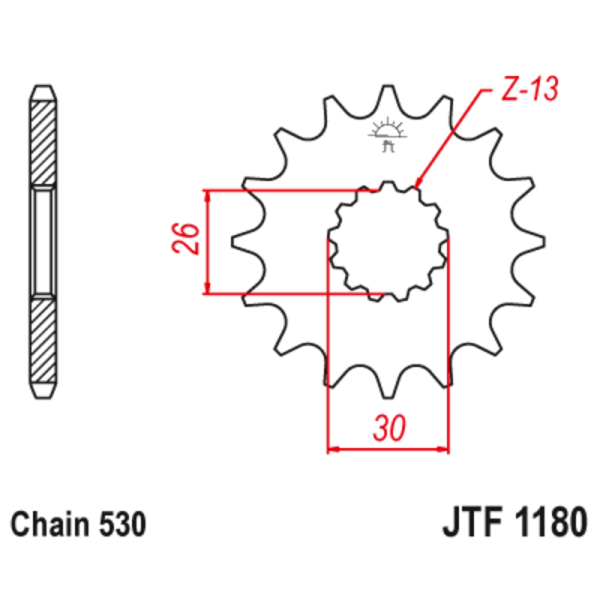 Pignon JT SPROCKETS Acier Anti-bruit 118 - 530