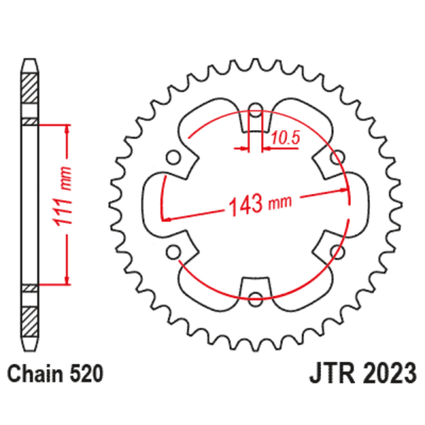 Couronne JT SPROCKETS acier standard 2023 - 520