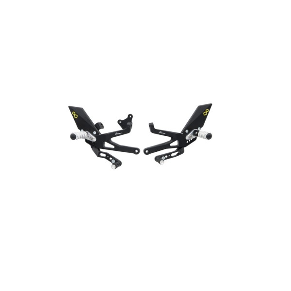Commandes reculées fixes LIGHTECH sélection inversée noir Ducati Panigale V4