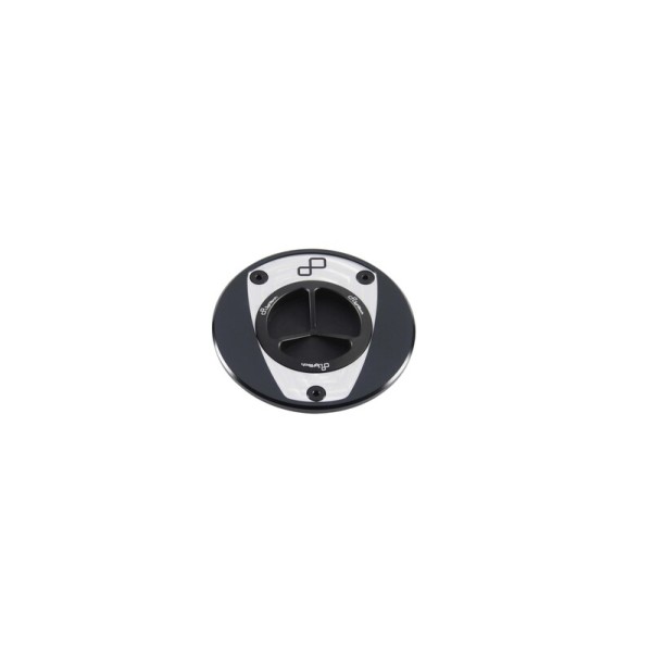 Bouchon de réservoir LIGHTECH aluminium à vis noir et blanc - Aprilia