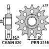 Pignon PBR 14 dents acier standard pas 520 type 2316