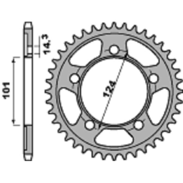 Couronne PBR Racing aluminium Ultra-Light anodisé dur 4686 - 520