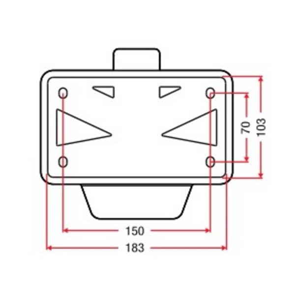 Support de plaque 30° RACETECH feu LED